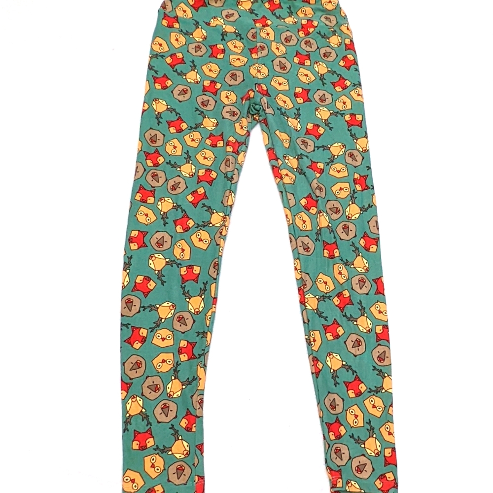 LuLaRoe OS Leggings w/ Woodland Creatures & Foxes Buttery Soft